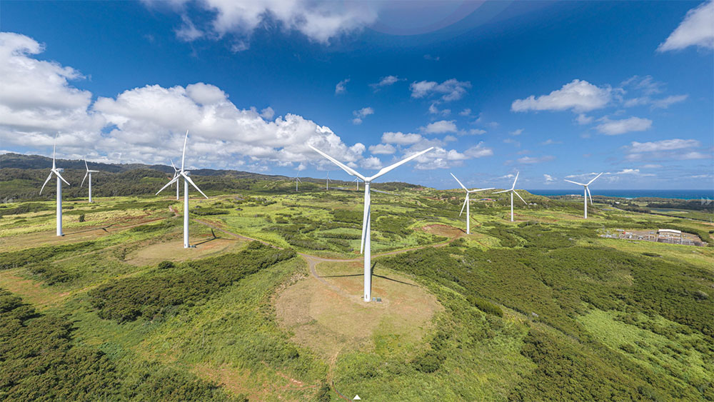 Kahuku Wind Farm Aerial Panorama